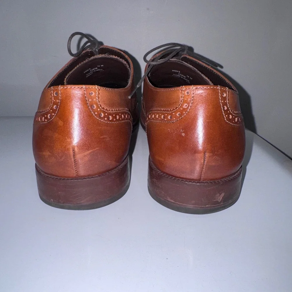 Cole Haan Williams Wingtip Oxford Men 14 British‎ Tan Good C24116 Leather Brogue